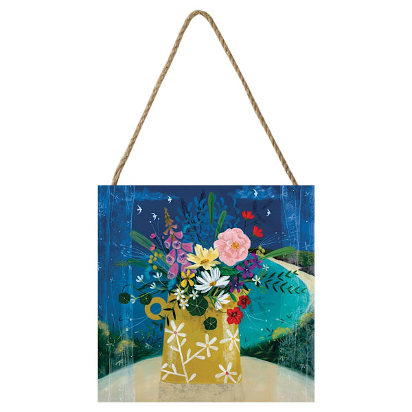 Julia Crossland Summer Posy Träblock 20cm x 20cm x 2.7cm Flerfärgad Multicoloured 20cm x 20cm x 2.7cm