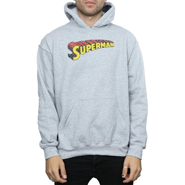 DC Comics Superman Telescopic Crackle Logo Hoodie M Sports Sports Grey M