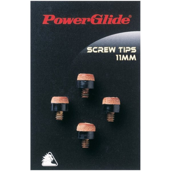 Power Glide Pool Cue Tips (Pack med 4) 10 mm Brun/Svart Brown/Black 10mm