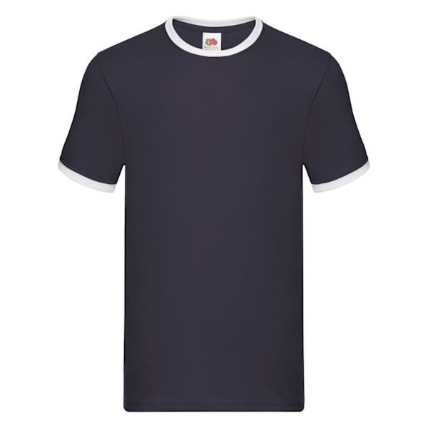 Fruit of the Loom Unisex Vuxen Ringer T-shirt L Marinblå/Vit Navy/White L