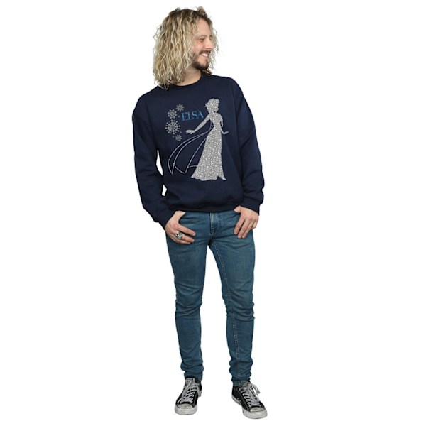 Disney Herr Frozen Elsa Jul Silhouette Sweatshirt M Marinblå Navy Blue M