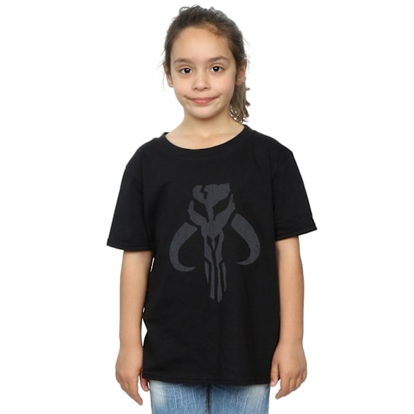 Star Wars Girls The Mandalorian Banther Skull Bomull T-shirt 3- Black 3-4 Years