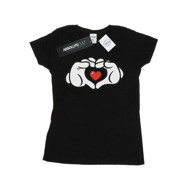 Disney Womens/Ladies Mickey Mouse Heart Hands Cotton T-Shirt XL Black XL
