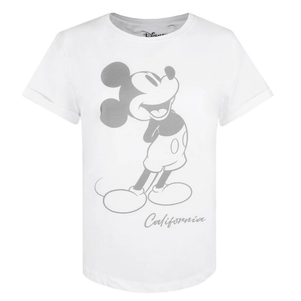 Disney T-shirt för damer/damer, Kalifornien Musse Vintage , vintage L White L