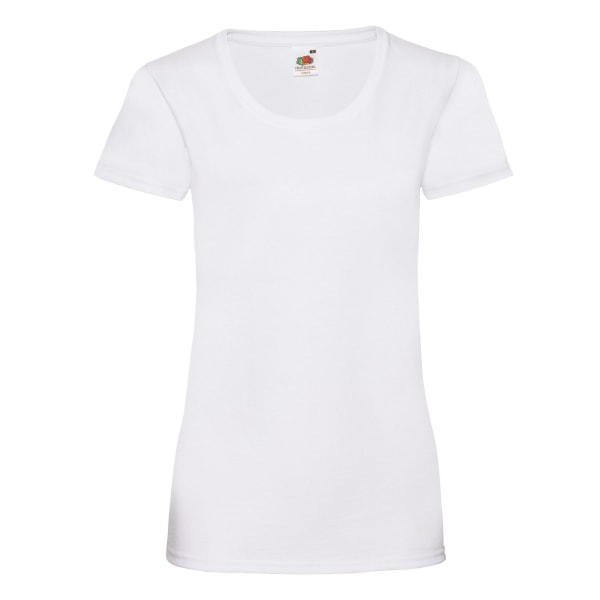 Fruit of the Loom Dam/Ladies Valueweight Lady Fit T-shirt 16 White 16 UK