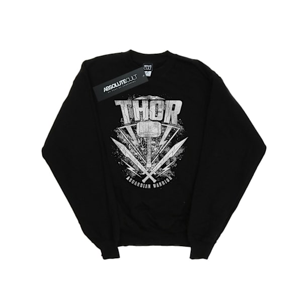 Marvel Girls Thor Ragnarok Hammer Logo Sweatshirt 9-11 år Blå Black 9-11 Years