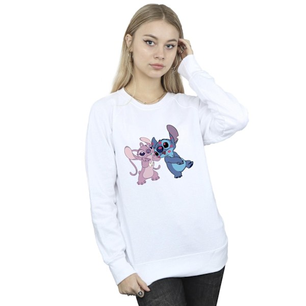 Disney Dam/Kvinnor Lilo & Stitch Kisses Sweatshirt M Vit White M