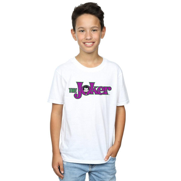 DC Comics Pojkar The Joker Text Logo T-Shirt 7-8 År Vit White 7-8 Years
