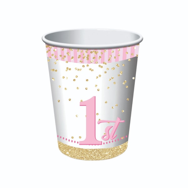 Forum Novelties 1st Birthday Party Cup One Size Vit/Rosa/Glit White/Pink/Glitter Gold One Size
