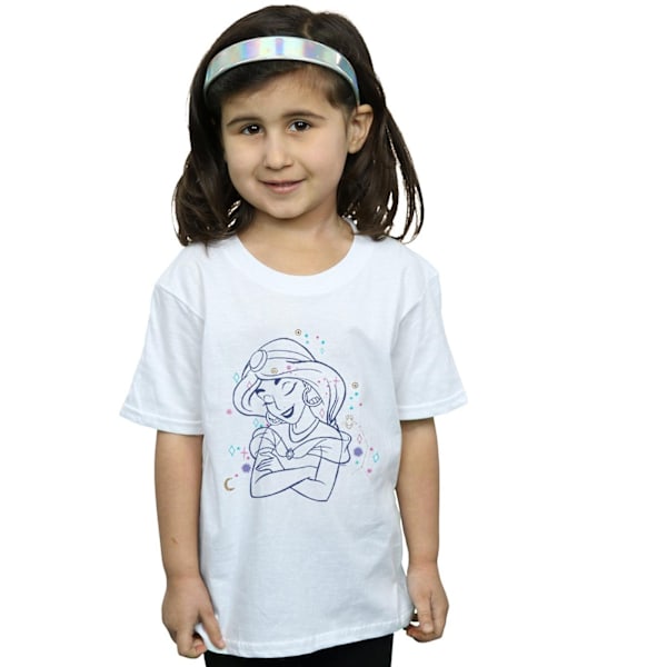 Disney Girls Aladdin Princess Jasmine Constellation Bomull T-Sh White 7-8 Years