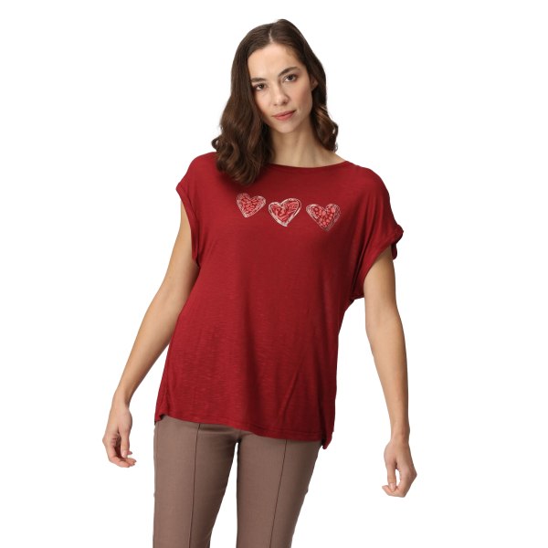 Regatta Dam/Dam Roselynn Hearts T-shirt 14 UK Cabernet Cabernet 14 UK