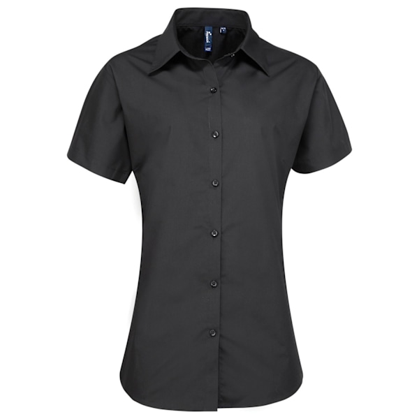 Premier Dam/Kvinnors Supreme Poplin Kortärmad Skjorta 10 UK Black 10 UK