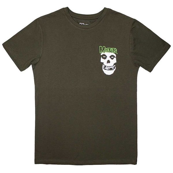Misfits Unisex Vuxen Skalle & Logo Mini T-Shirt XL Grön Green XL