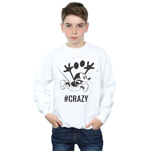 Disney Boys Mickey Mouse #Crazy Sweatshirt 9-11 år Vit White 9-11 Years