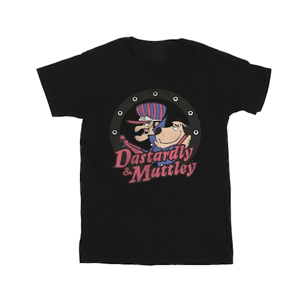 Wacky Races Herr Dastardly Och Mutley Cirkel T-Shirt L Svart Black L