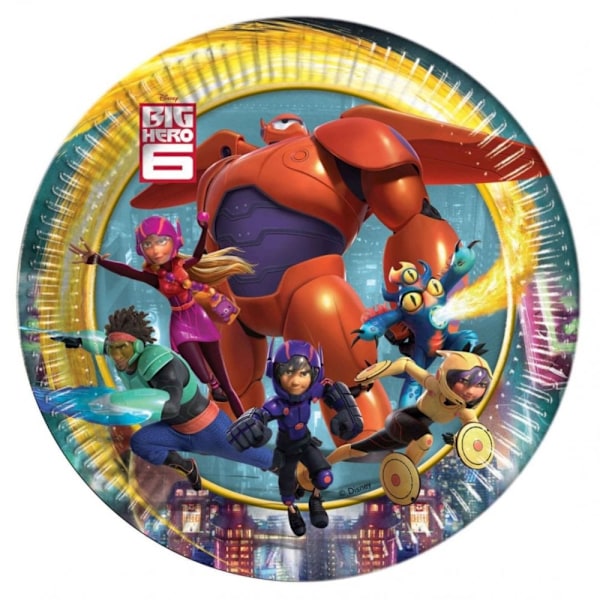Big Hero 6 Pappersfigurer Engångstallrikar (Förpackning om 8) En S Multicoloured One Size