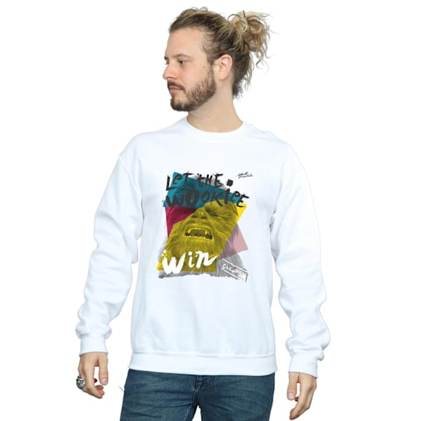 Star Wars Mens Let The Wookiee Win Sweatshirt M Vit White M