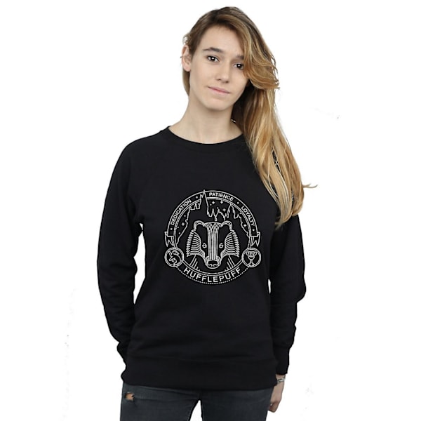 Harry Potter Dam/Kvinnor Hufflepuff Seal Sweatshirt M Svart Black M
