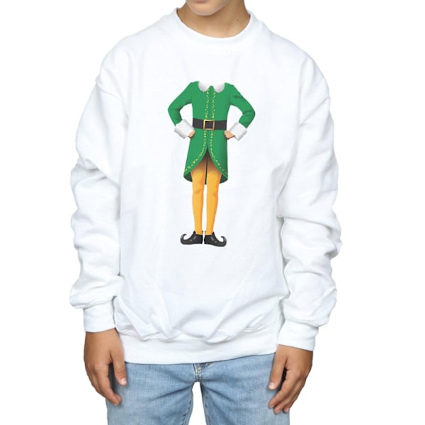 Elf Boys Buddy Kostym Sweatshirt 5-6 År Vit White 5-6 Years