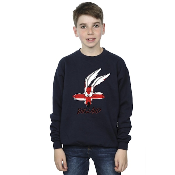 Looney Tunes Boys Coyote England Face Sweatshirt 9-11 år Marinblå Navy Blue 9-11 Years