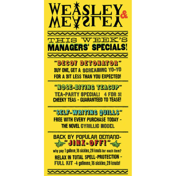 Harry Potter Weasley & Weasley Specials Print 100 cm x 50 Black/Yellow 100cm x 50cm