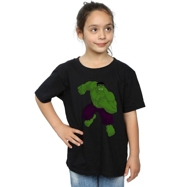 Marvel Girls Hulk Enkel Bomull T-shirt 5-6 År Svart Black 5-6 Years