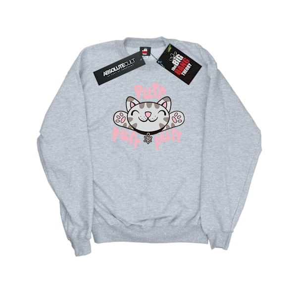 Big Bang Theory Dam/Kvinnor Mjuk Kitty Purr Sweatshirt M Värme Heather Grey M