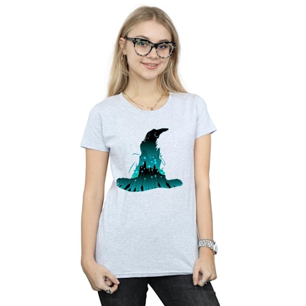 Harry Potter Dam/Kvinnor Hogwarts Silhouette Bomull T-shirt L Sports Grey L