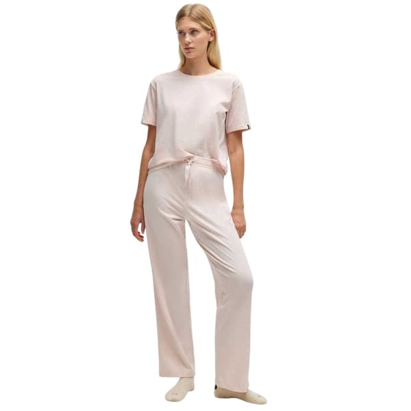 Off White Randiga Pyjamasbyxor för Kvinnor/Damer, Avslappnad Passform 14 U Pastel Pink 14 UK