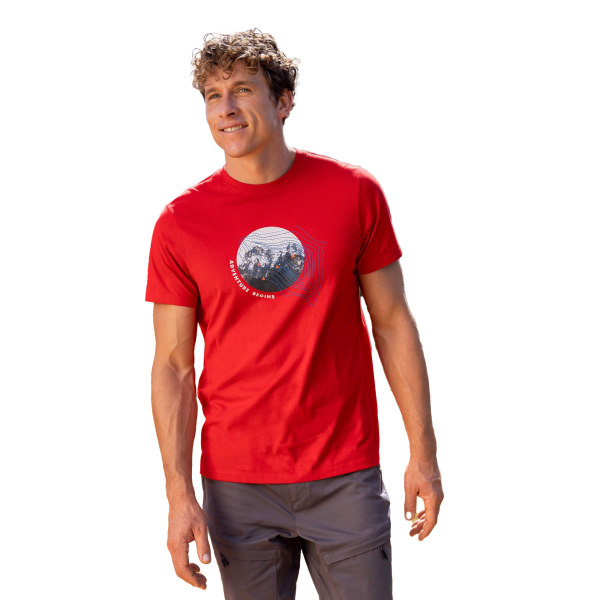 Mountain Warehouse Mens Adventure Begins T-shirt i ekologisk bomull Red XXL