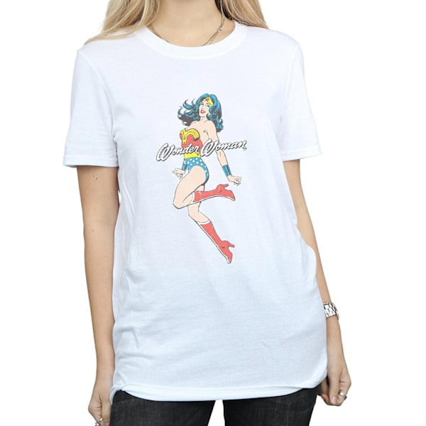 DC Comics Dam/Kvinnor Wonder Woman Jump Bomull Boyfriend T-Sh White XXL