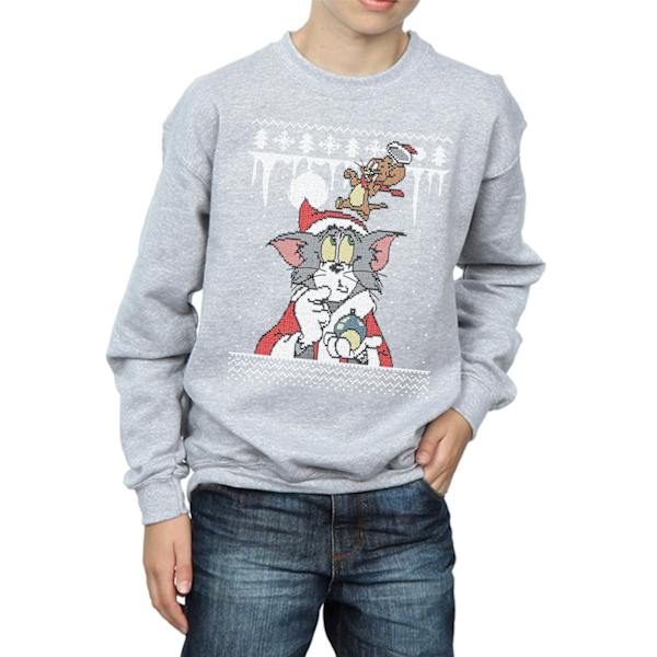 Tom And Jerry Pojkar Jul Fair Isle Sweatshirt 7-8 År Spo Sports Grey 7-8 Years