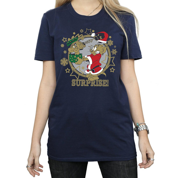 Tom And Jerry Dam/Damer Julöverraskning Bomull Pojkvän Navy Blue M