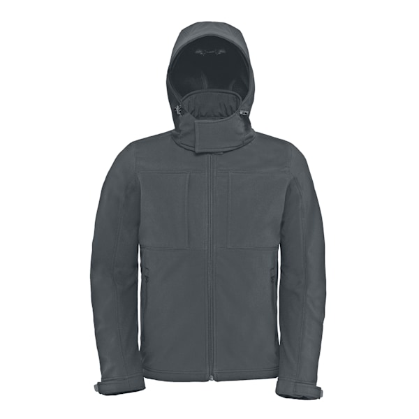 B&C Herr Huvtröja Softshell Andningsbar, Vattentät & Vindtät Ja Dark Grey XL