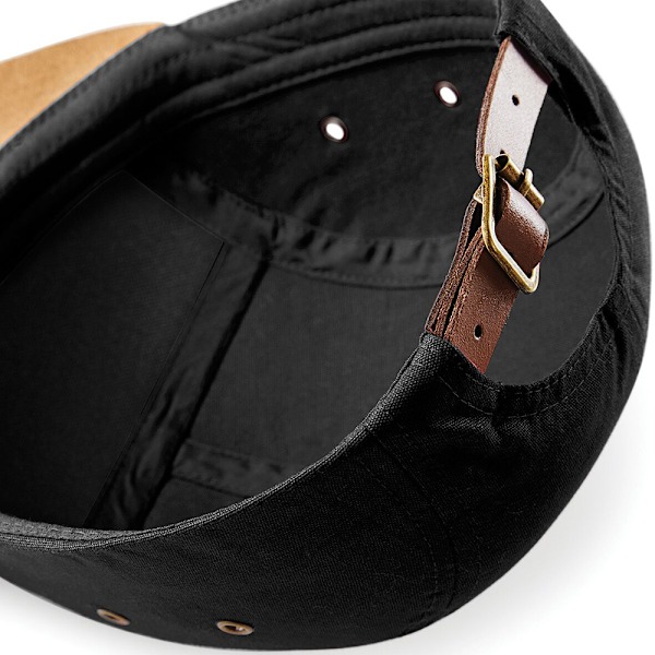 Beechfield Suede Peak 5 Panel Baseball Cap One Size Black Black One Size