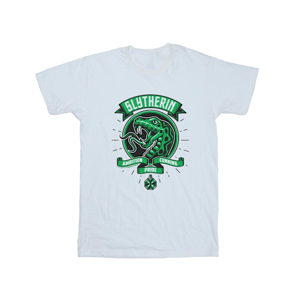 Harry Potter Boys Slytherin Toon Crest T-Shirt 7-8 år Vit White 7-8 Years