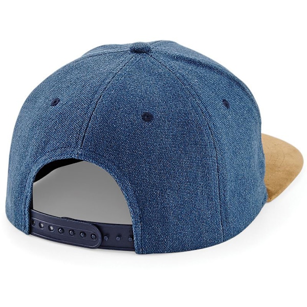 Beechfield Unisex Faux Suede Peak Snapback Cap En storlek Denim B Denim Blue One size