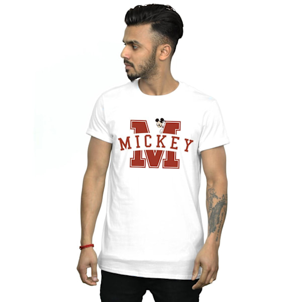 Disney Herr Mickey Mouse Letter Peak T-shirt L Vit White L
