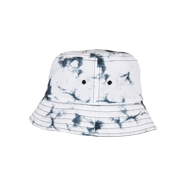 Yupoong Unisex Adult Flexfit Batik Dye Reversible Bucket Hat On Black/White One Size