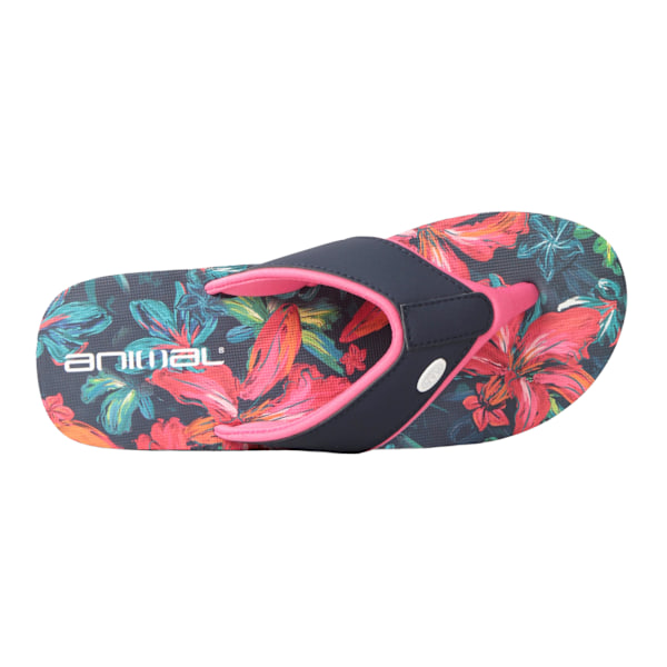 Animal Womens/Ladies Swish Flower Recycled Flip Flops 7 UK Mörk Dark Blue 7 UK