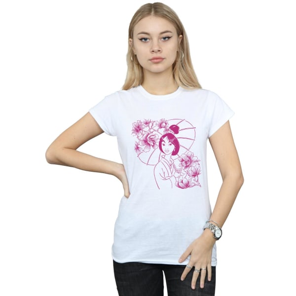 Disney T-shirt för dam/dam Mulan Mono Magnolia bomull XXL Whi White XXL