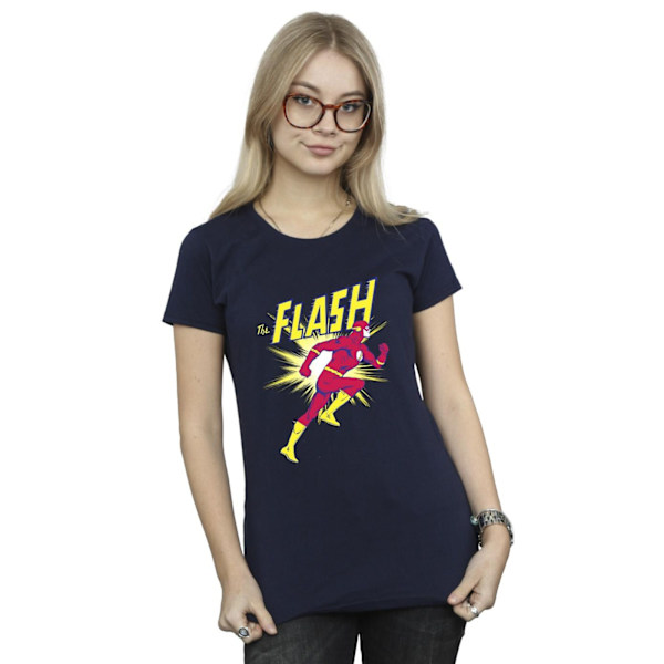 DC Comics Dam/Kvinnor The Flash Löpning Bomull T-shirt M Marinblå Navy Blue M