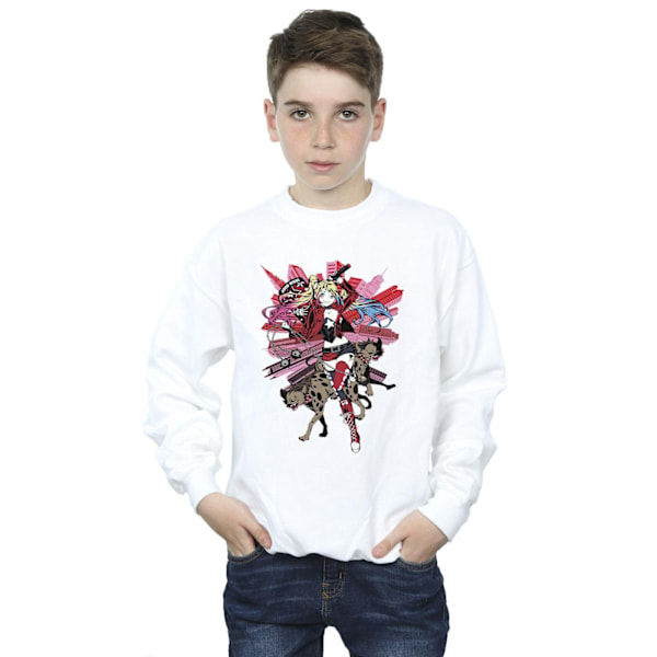 DC Comics Boys Harley Quinn Hyenas Sweatshirt 12-13 år Vit White 12-13 Years