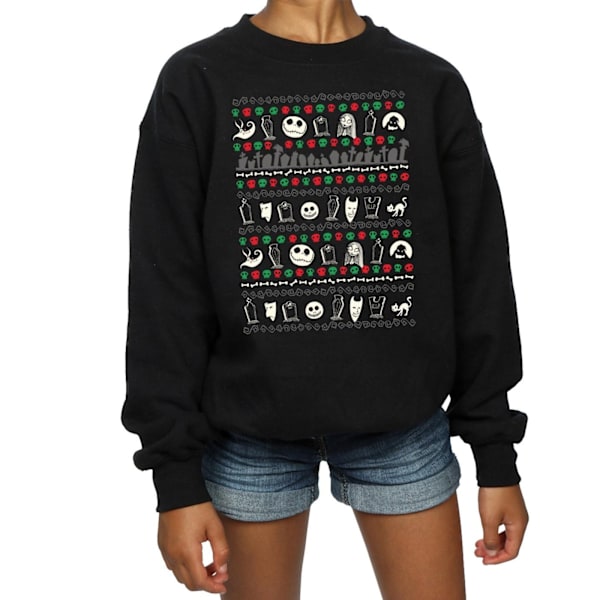 Disney Girls Nightmare Before Christmas Festive Icons Sweatshirt Black 5-6 Years