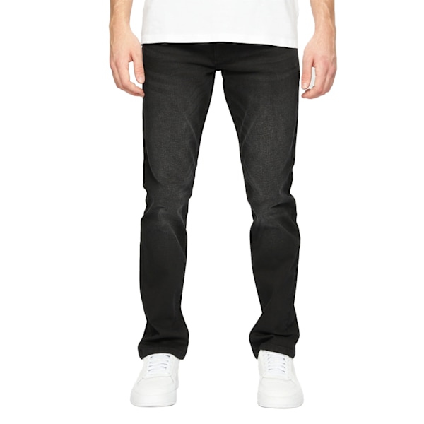 Crosshatch Herr Svelte Stretch Jeans 34R Tvättad Svart Washed Black 34R