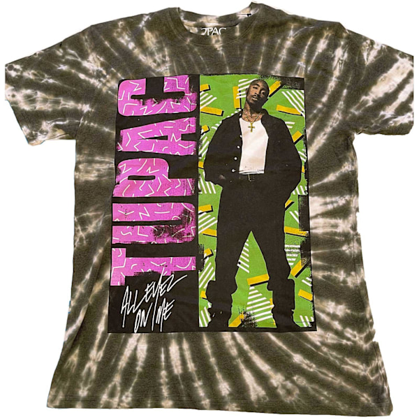 Tupac Shakur Unisex Vuxen All Eyez On Me Tie Dye T-Shirt XL Grön Green XL