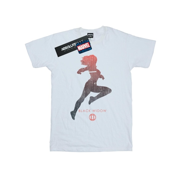 Marvel Womens/Ladies Black Widow Silhouette Cotton Boyfriend T-shirt White 4XL
