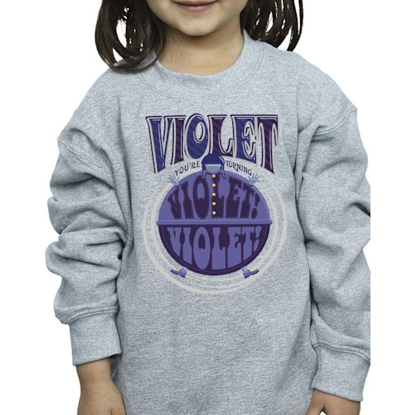 Willy Wonka Girls Violet Turning Violet Sweatshirt 9-11 år S Sports Grey 9-11 Years