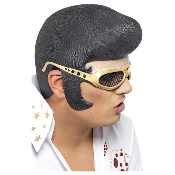 Elvis Presley Herrkostym Huvudbonad One Size Svart/Guld Black/Gold One Size