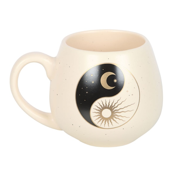 Something Different Yin Yang Rund Mugg One Size Beige/Svart Beige/Black One Size